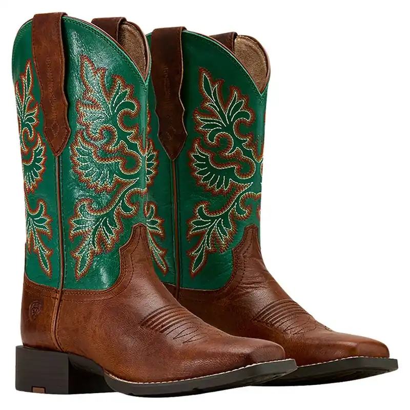Ariat Women‘s Round Up Wide Square Toe StretchFit Western Boots