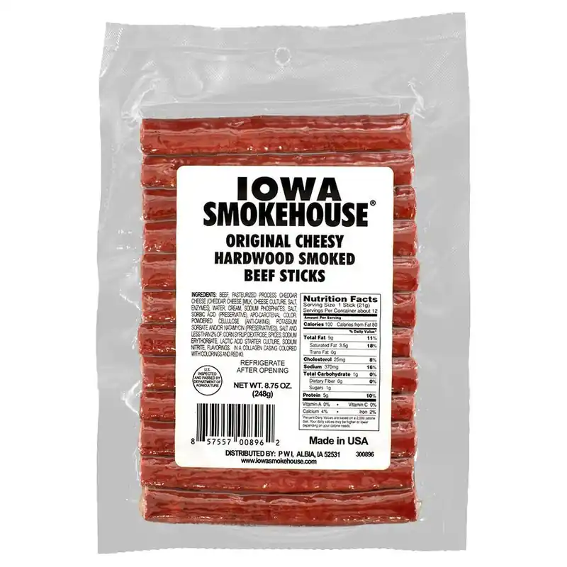 Iowa Smokehouse Hardwood Smoked Cheesy Jalapeno Meat Sticks