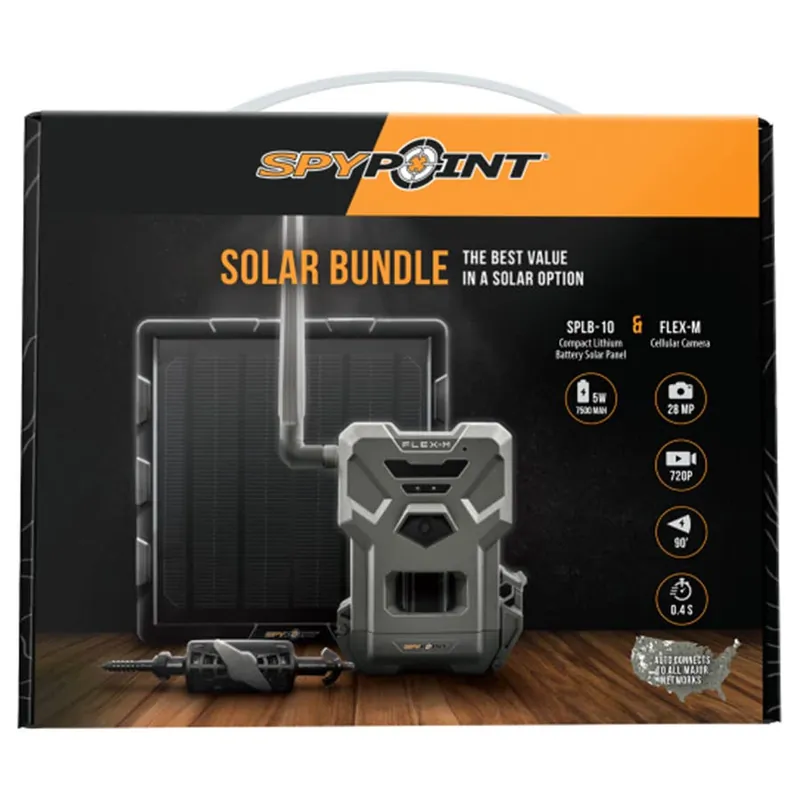 Spypoint Flex-M Cellular Trail Camera w/SPLB-10 Compact Solar Panel