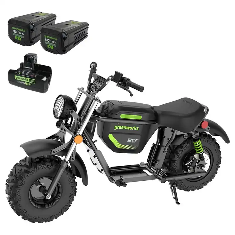 Greenworks 80V STEALTH Series Electric Mini-Bike w/ (2) 8.0Ah Batteries & Charger
