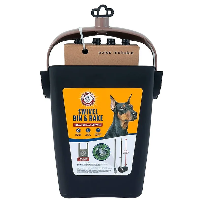 Arm & Hammer Dog Pooper Scooper Swivel Bin & Rake