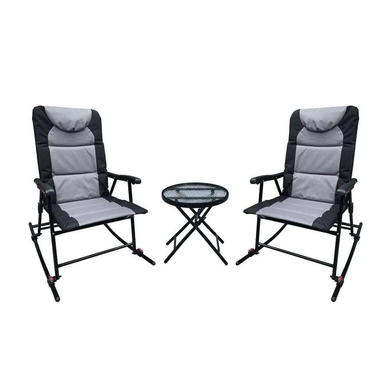 Backyard Expressions 3 pcs Rocking Chair and Table Set