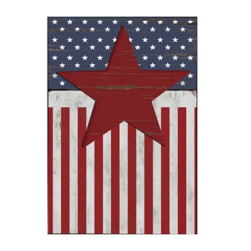 Backyard Expressions Patriotic Wooden Wall Plaque