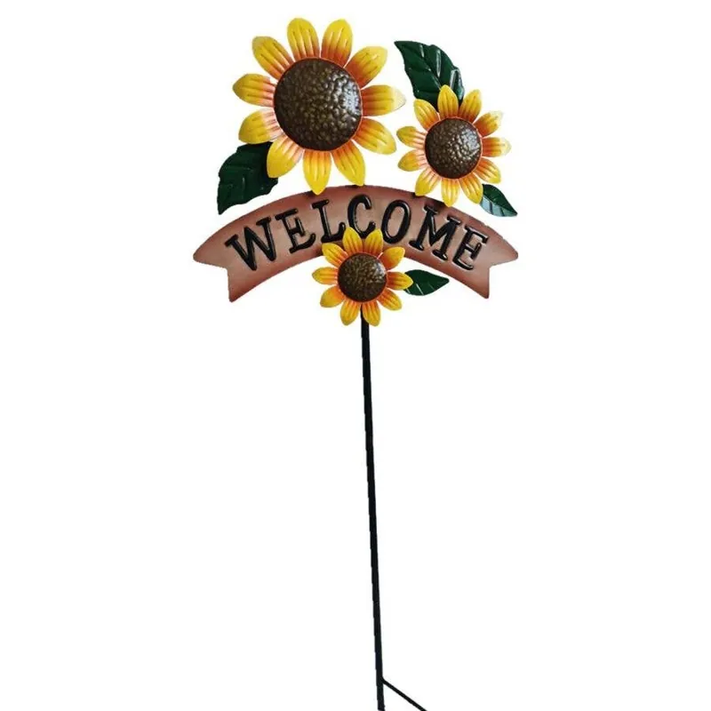 Backyard Expressions Sunflower Welcome Stake