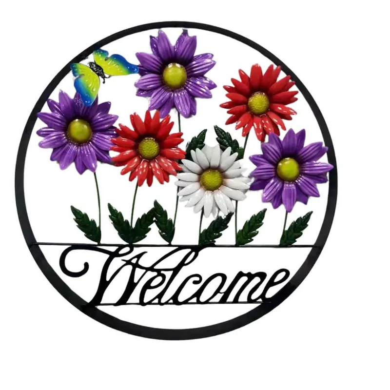 Backyard Expressions Flower Welcome Wheel