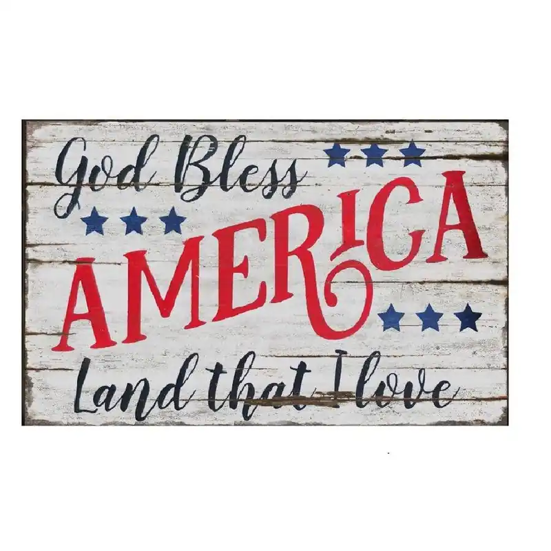 Backyard Expressions God Bless America Wooden Wall Plaque