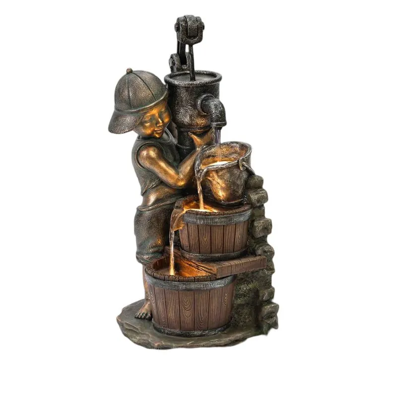 Backyard Expressions Boy Decor w/Water Pump Fountain