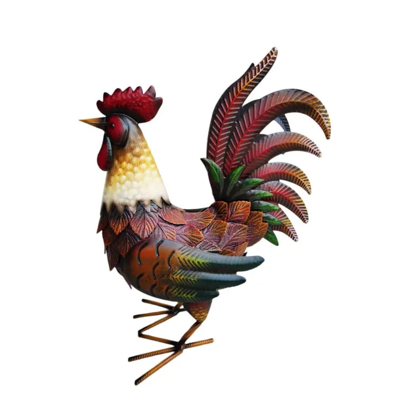 Backyard Expressions Metal Rustic Rooster Decor
