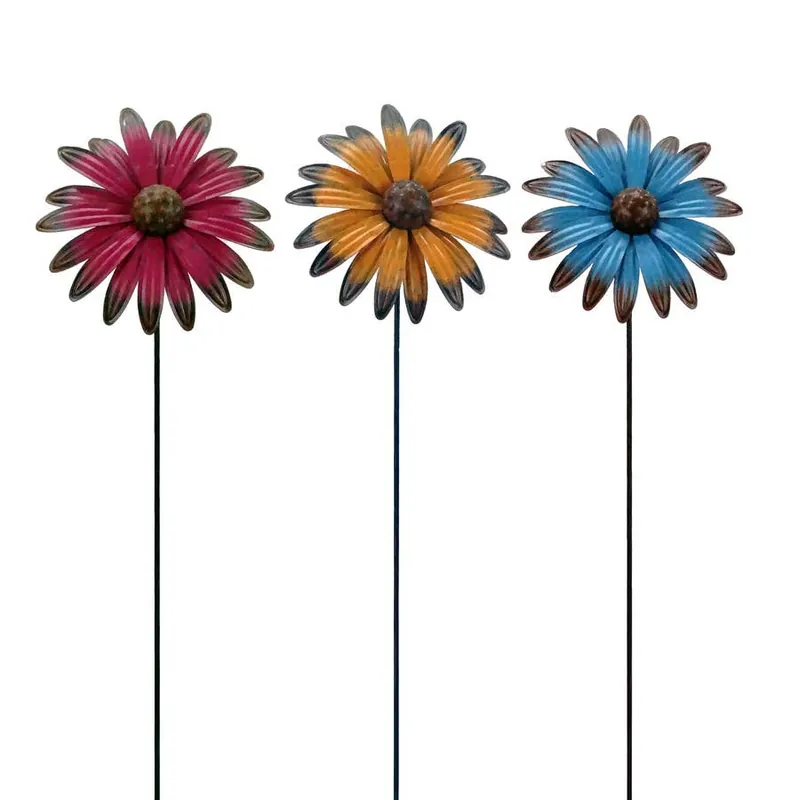 Alpine Colorful Rustic Metal Flower Stake