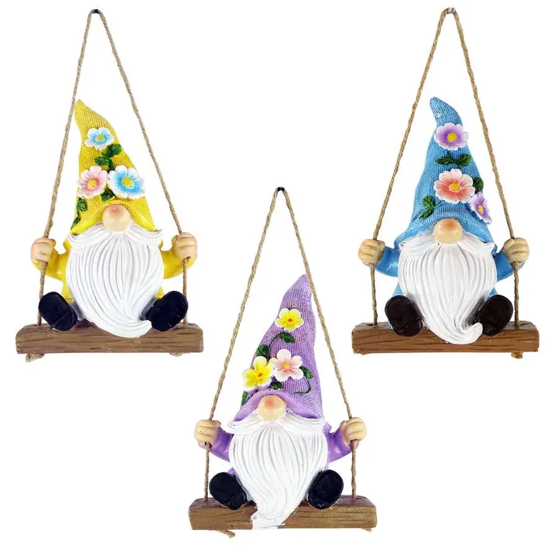 Alpine Swinging Gnomes Decor