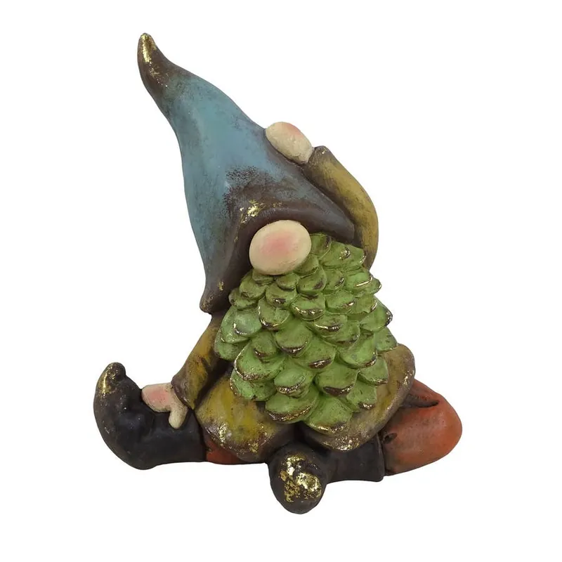Alpine Vintage Gnome Stretching Statuary