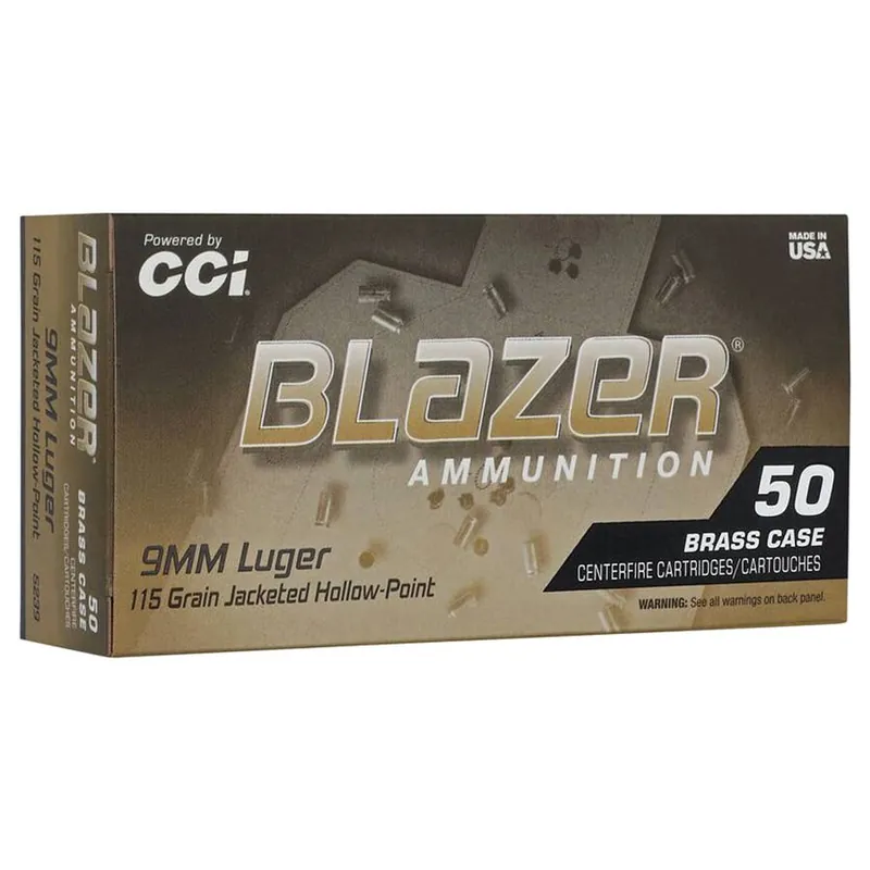 CCI 9mm Blazer Jacketed Hollow Point Handgun Ammunition