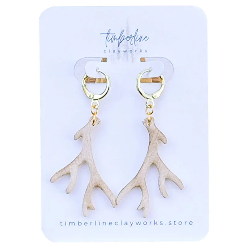 Timberline Clayworks Women‘s Antler Dangle Earrings