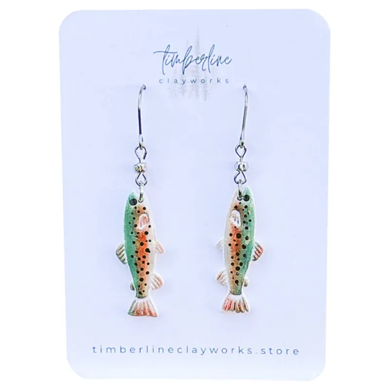 Timberline Clayworks Women‘s Trout Dangle Earrings