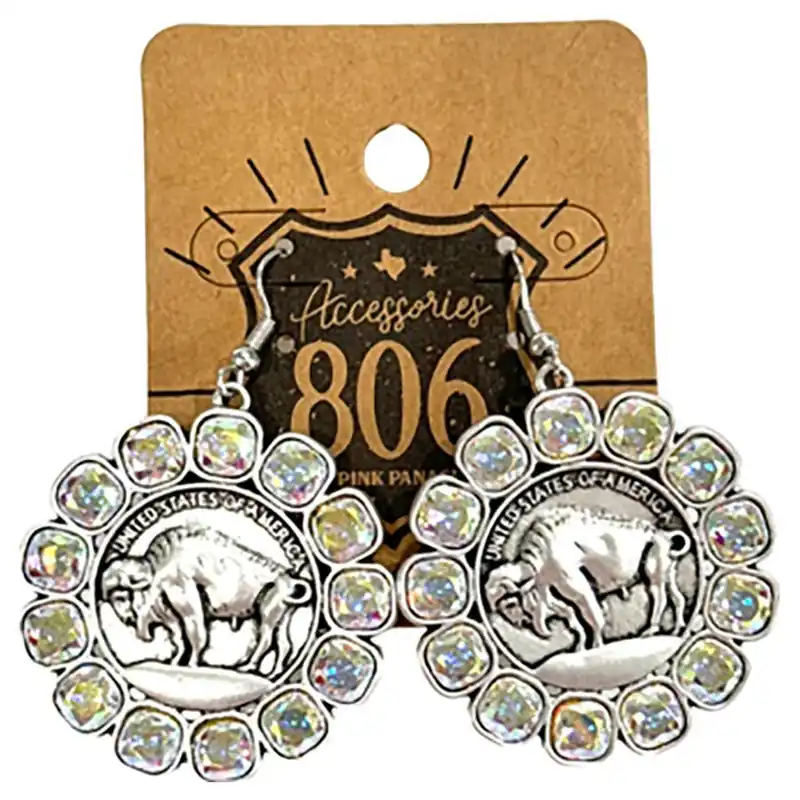 Pink Panache Women‘s 806 Buffalo Nickel Earrings