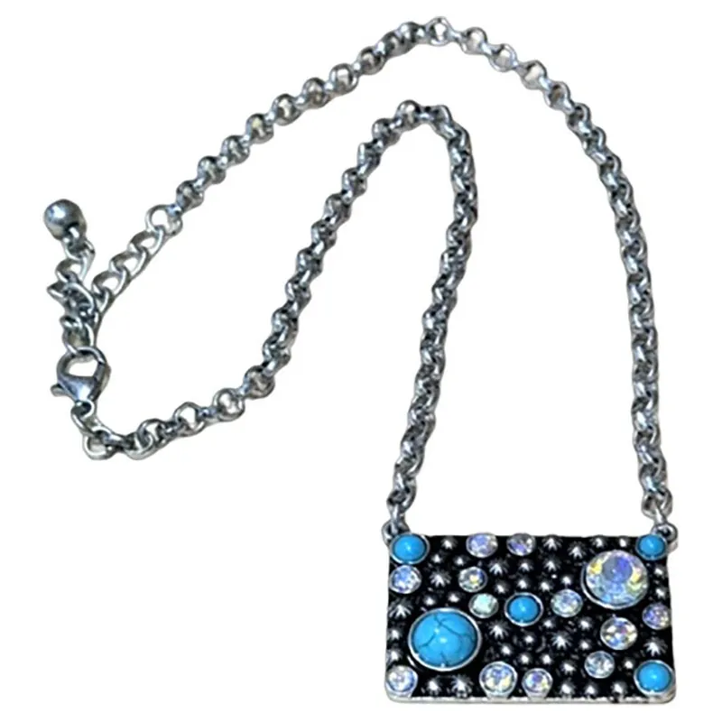 Pink Panache Women‘s 806 Rectangle Raised Dot Necklace
