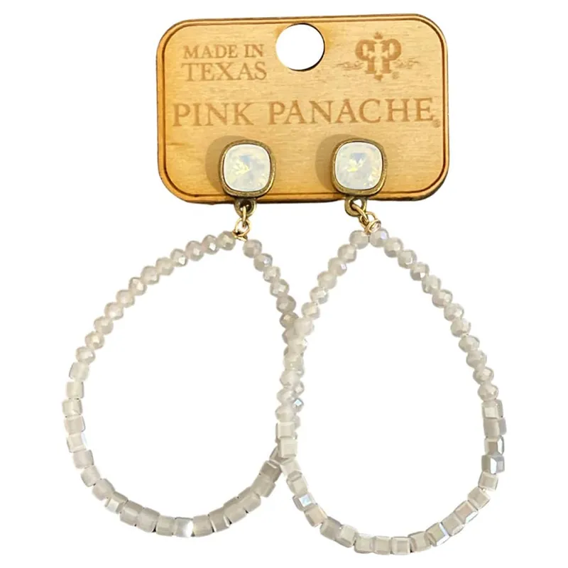 Pink Panache Women‘s Teardrop Cube Beads Earrings
