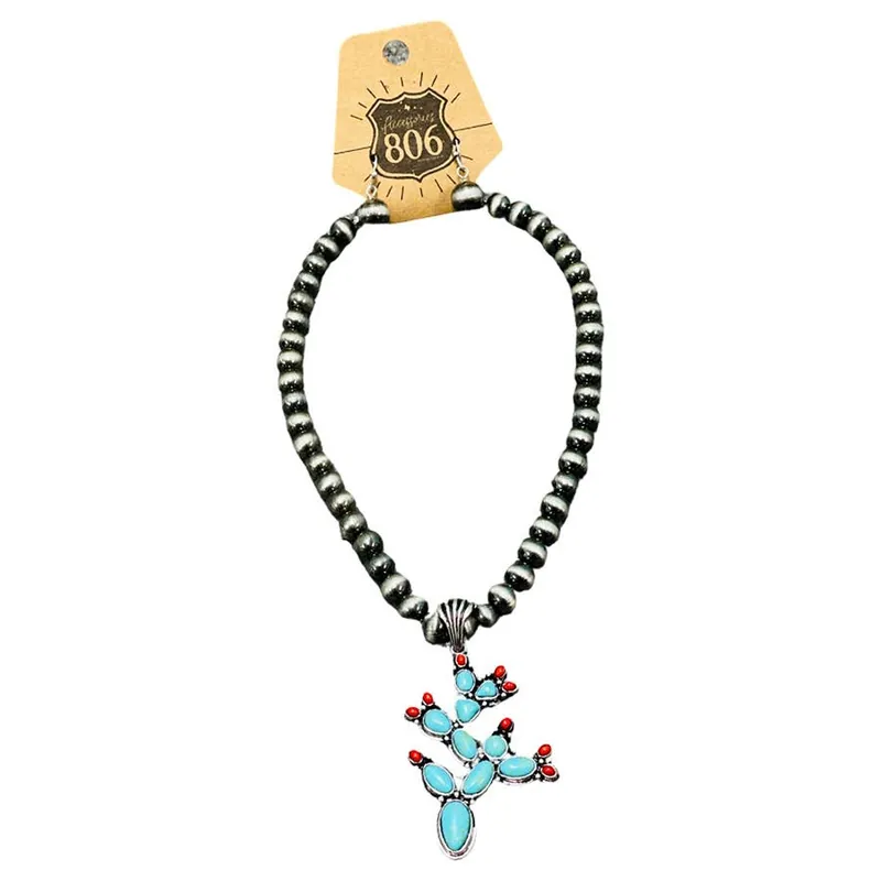 Pink Panache Women‘s 806 Prickly Pear Necklace