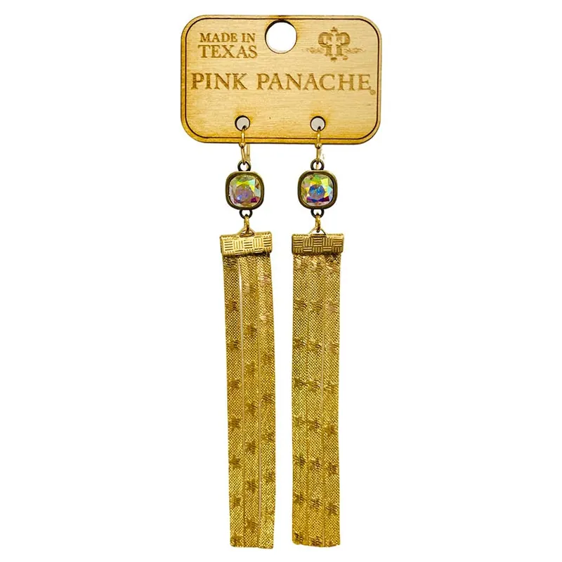 Pink Panache Women‘s Three Strand Fringe Dangle Earrings