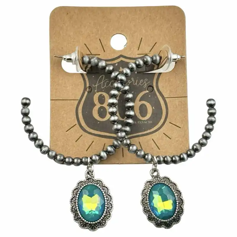 Pink Panache Women‘s 806 Navajo Charm Half Hoop Earrings