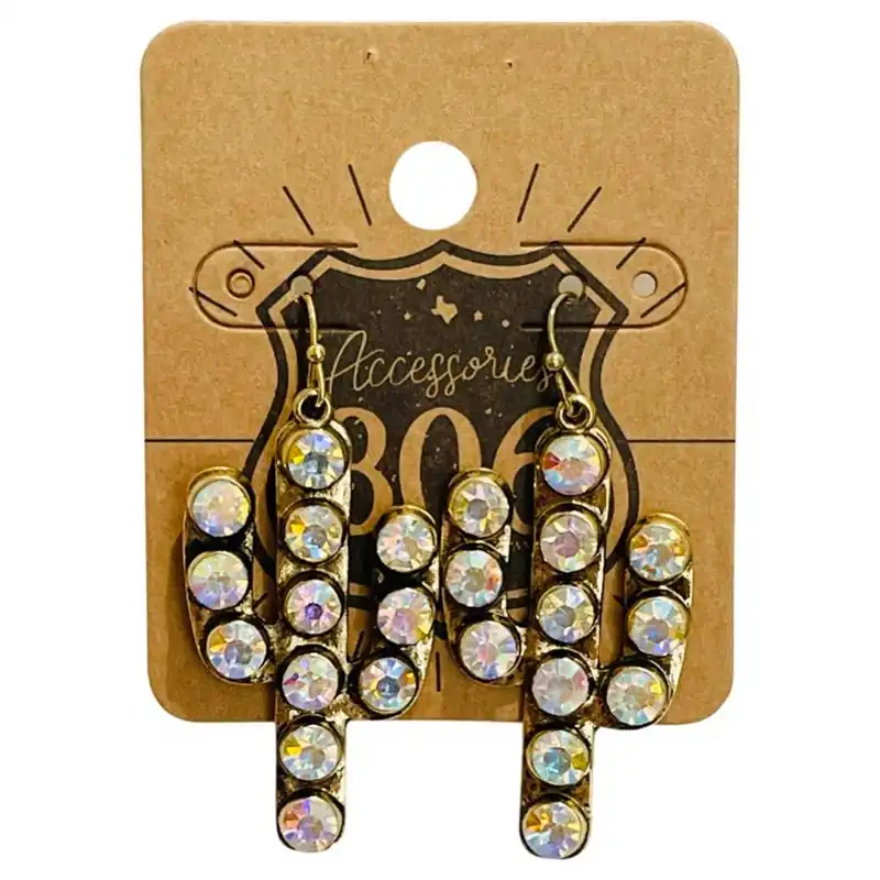 Pink Panache Women‘s 806 Cactus Rhinestones Earrings
