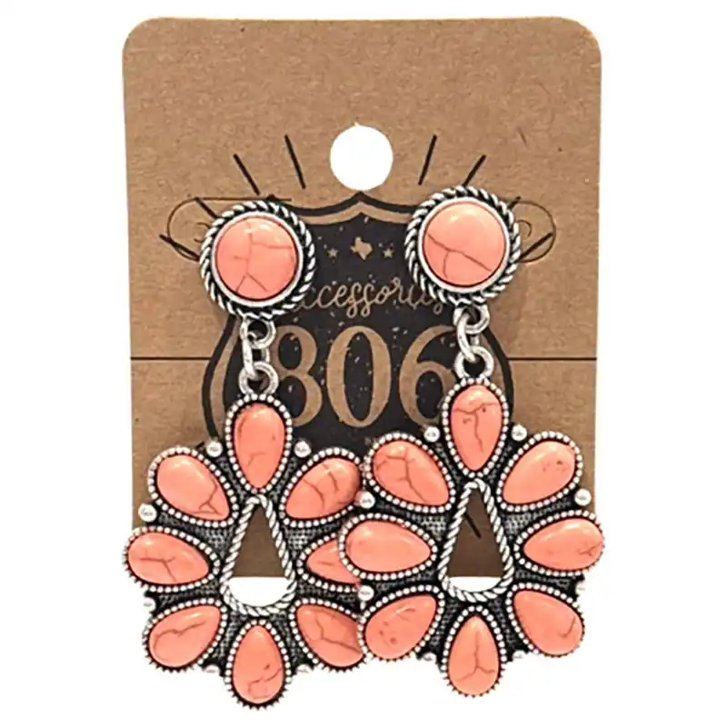 Pink Panache Women‘s 806 Flower Concho Earrings