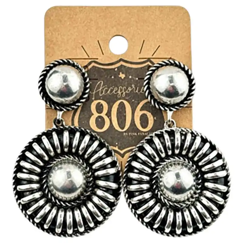 Pink Panache Women‘s 806 Concho Button Earrings