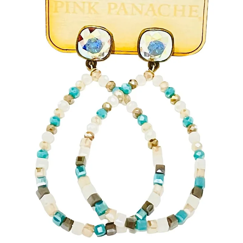 Pink Panache Women‘s Teardrop Bead Earrings