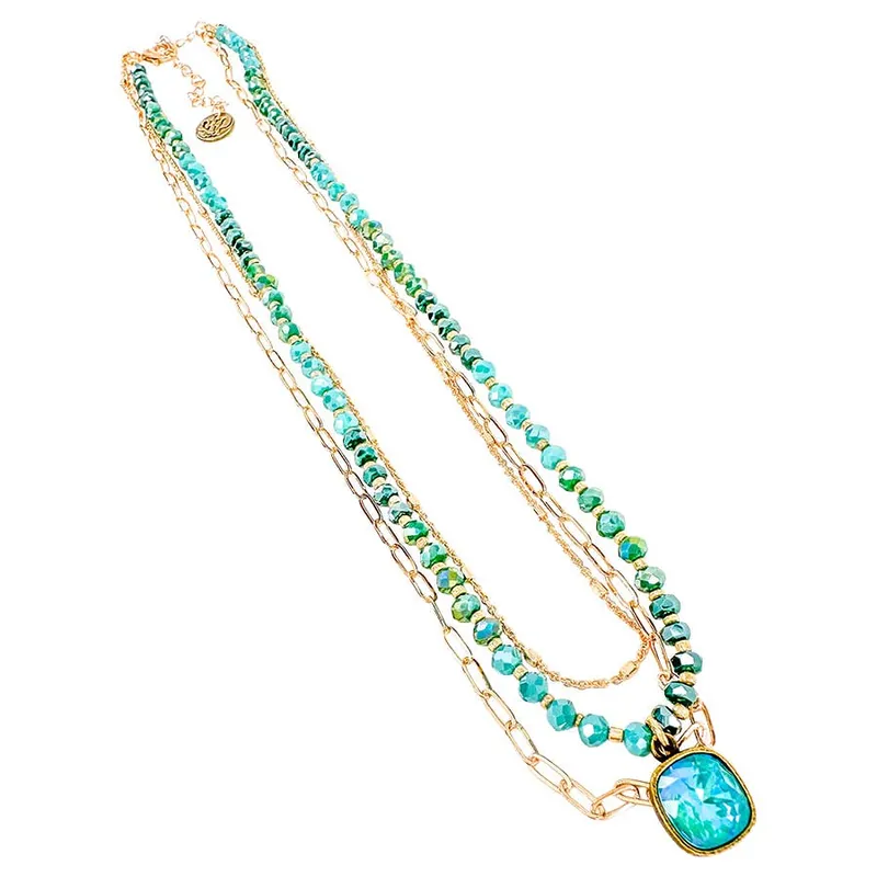 Pink Panache Women‘s Stacked Bead Necklace