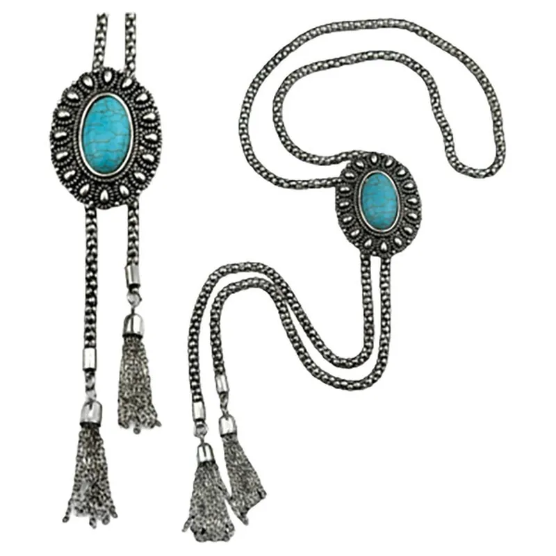 Pink Panache Women‘s 806 Bolo Stone Necklace