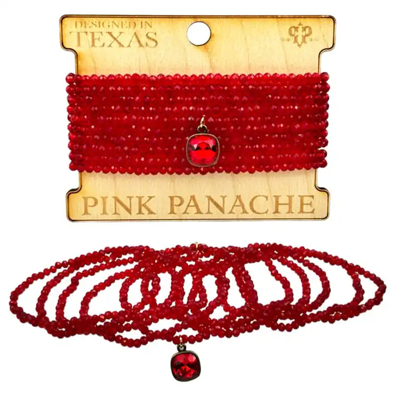 Pink Panache Women‘s Stacked Crystal Beads Bracelet