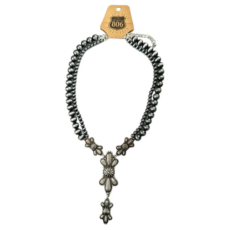 Pink Panache Women‘s 806 Concho Scalloped Butterfly Necklace