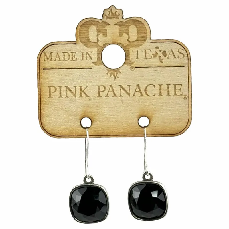 Pink Panache Women‘s Cushion Austrian Crystal Short Dangle Earrings
