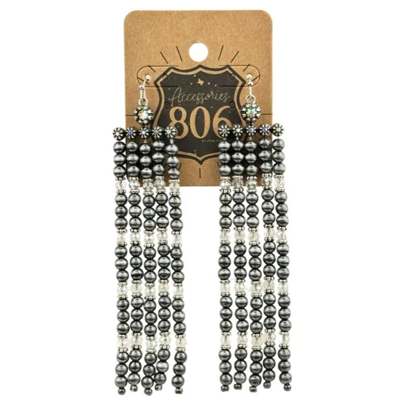 Pink Panache Women‘s 806 Burnished Beads Dangle Earrings