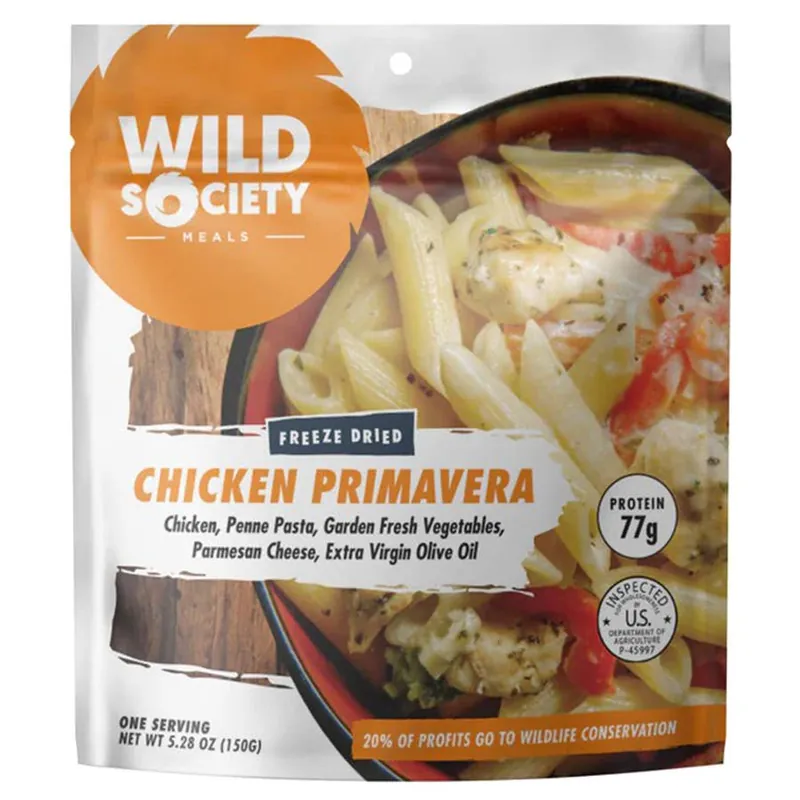 Wild Society Freeze Chicken Pasta Primavera Dried Meal