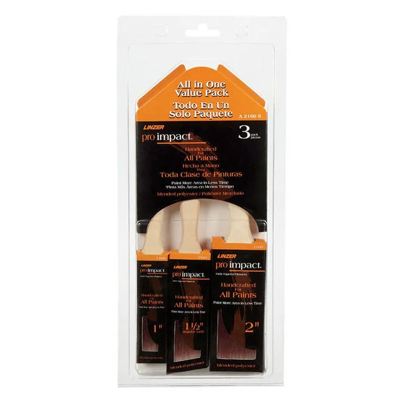 Linzer 3-Piece Pro Impact Solid Polyester Brush Set