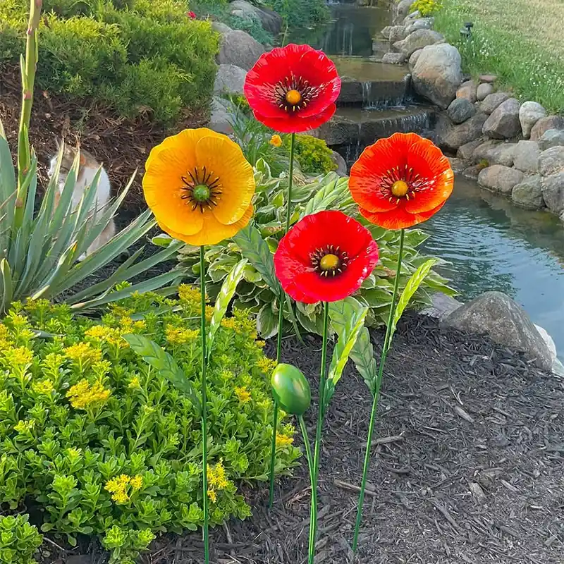 Marshall Home and Garden Poppies Stake