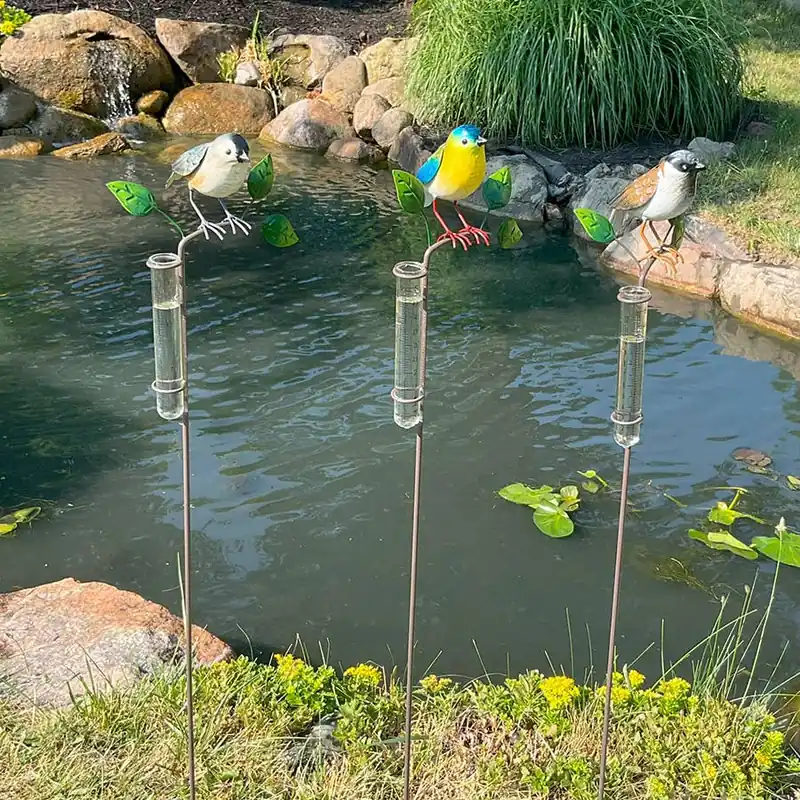 Marshall Home and Garden Bird Rain Gauge Stake