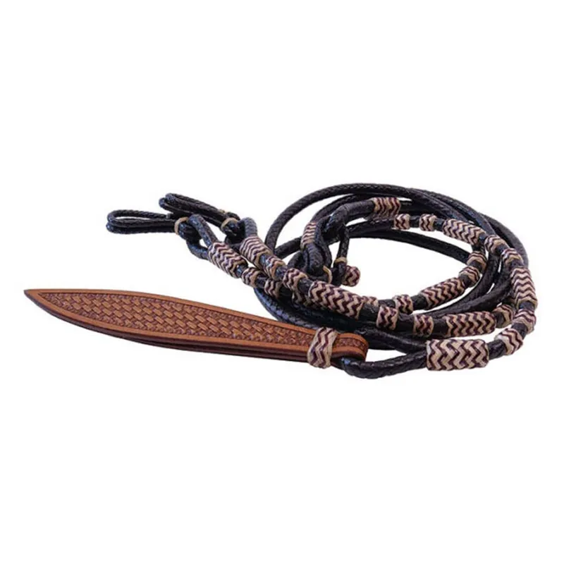 REIN ROMEL BRN RAWHIDE ACCENTS