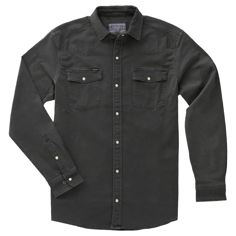 Poncho Outdoors Men‘s The Matamoros Long Sleeve Button Up Denim Shirt