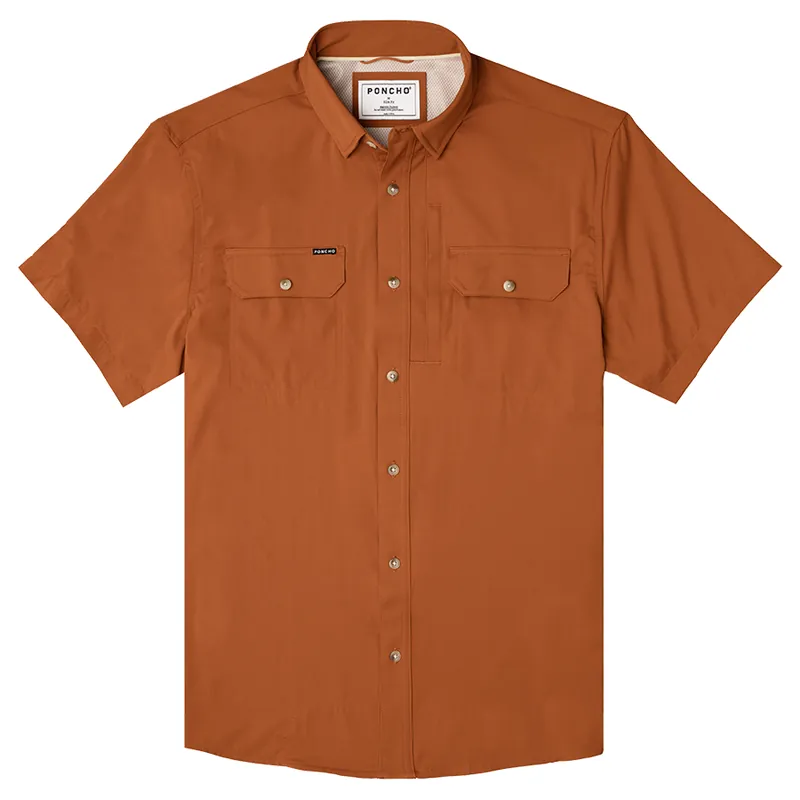 Poncho Outdoors Men‘s The Smokey Short Sleeve Button Up Shirt