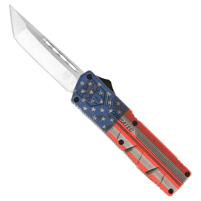 Cobratec Lightweight American Flag Cerakote Dual Action OTF Knife