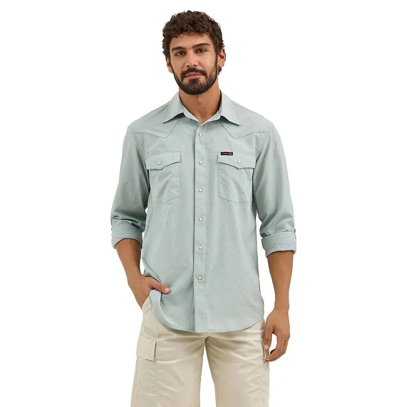 ATG by Wrangler Men‘s Drover Utility Long Sleeve Button Shirt