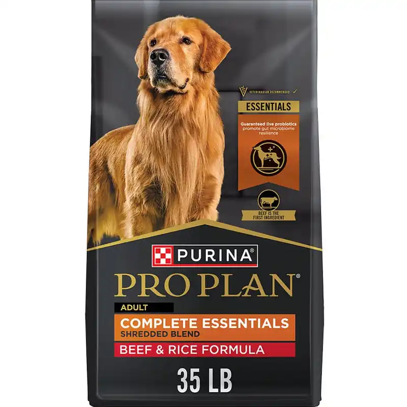 Purina Pro Plan Adult Complete Essentials Shredded Blend Beef & Rice Dog Food - 47 lb