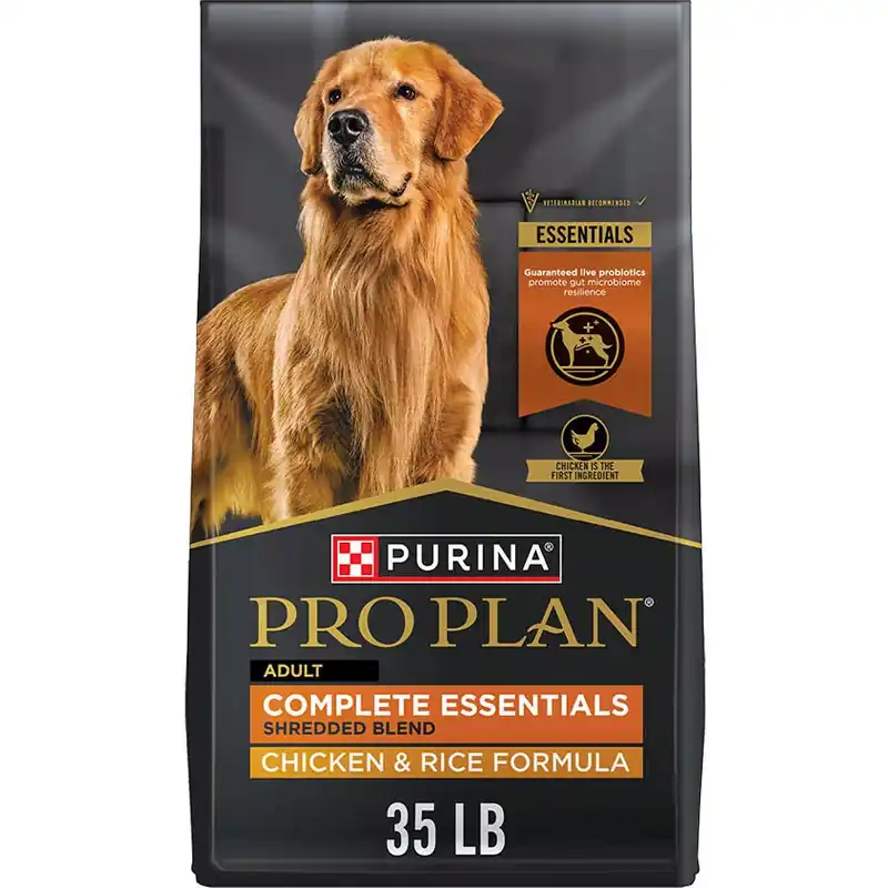 Purina Pro Plan Adult Complete Essentials Shredded Blend Chicken & Rice Dog Food - 47 lb