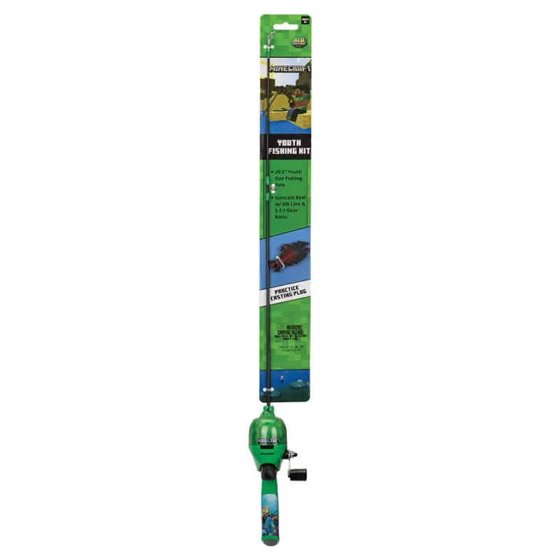 Kid Casters Minecraft Youth Fishing Kit