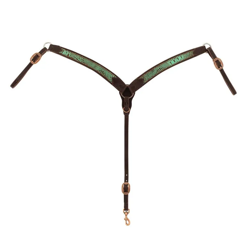 Weaver Equine Turquoise Croc Collection Breastcollar