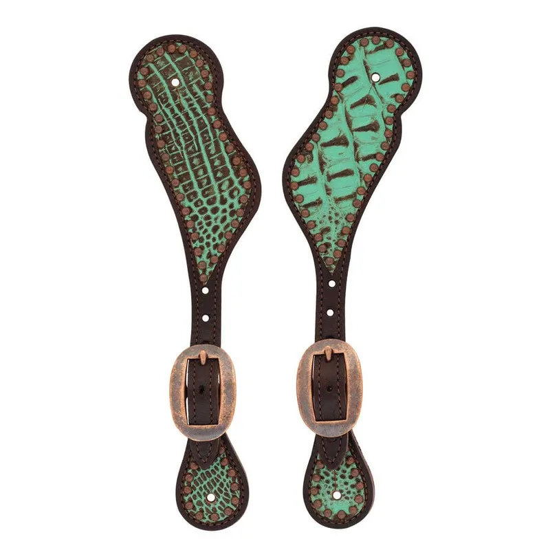 Weaver Equine Turquoise Croc Collection Spur Straps