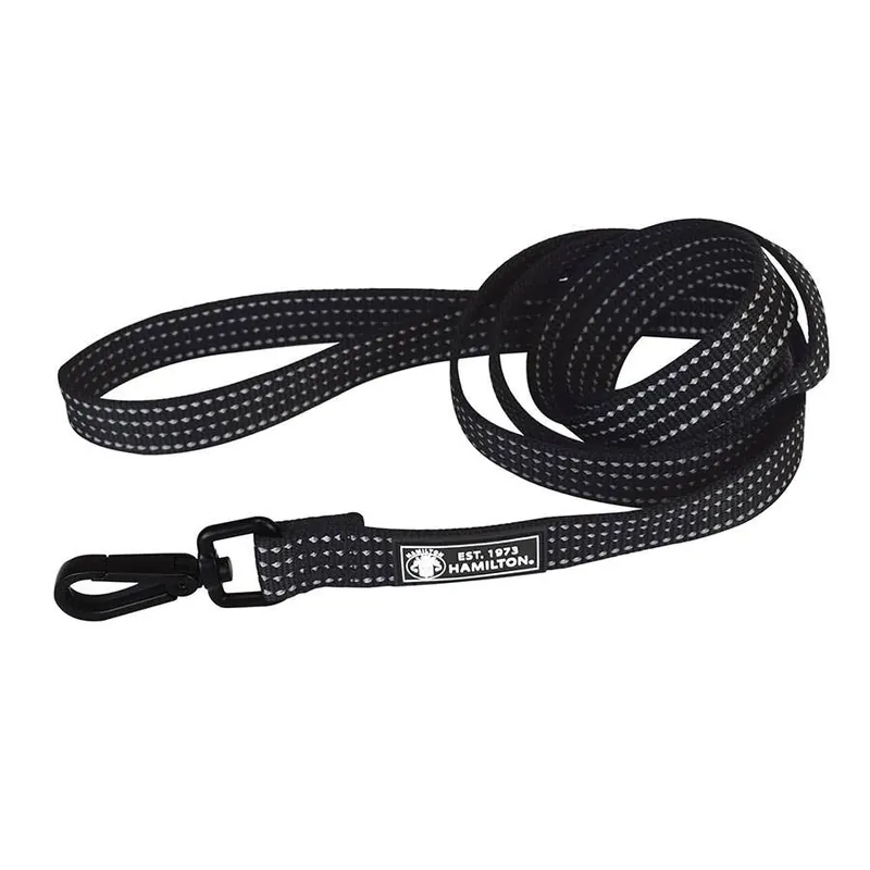 Hamilton Nylon Dog Lead w/ Swivel Snap - Black - 6‘ - 1"