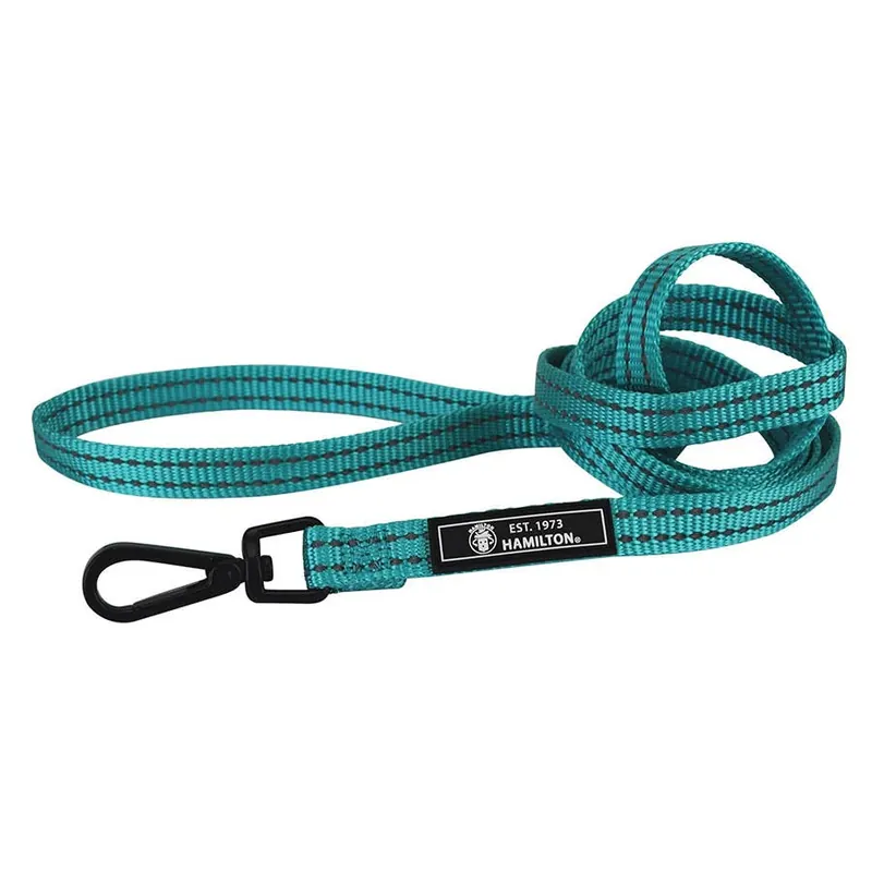 Hamilton Nylon Dog Lead w/ Swivel Snap - Turquoise - 6‘ - 1"